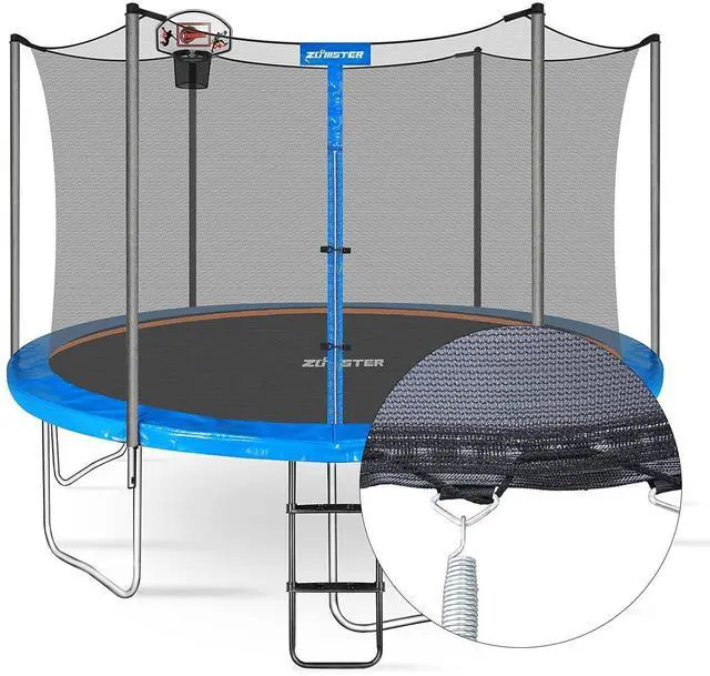 Alt view image 12 of 14 - Trampoline Replacement Safety Enclosure Net for 6 Straight Poles Round Frame Trampolines, Breathable and Weather-Resistant Trampoline Net with Adjustable Straps (Net Only)