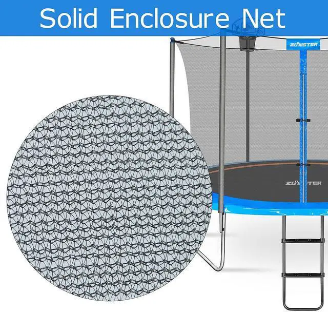 Alt view image 13 of 14 - Trampoline Replacement Safety Enclosure Net for 6 Straight Poles Round Frame Trampolines, Breathable and Weather-Resistant Trampoline Net with Adjustable Straps (Net Only)