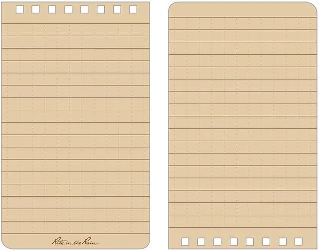 Alt view image 9 of 14 - Weatherproof 3" x 5" Top Spiral Notebook Kit: MultiCam CORDURA Fabric Cover, 3" x 5" Tan Notebook, and Weatherproof Pen (No. 935M-KIT)