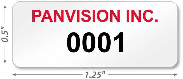Alt view image 8 of 10 - Custom Asset Labels with Sequential Numbering | 0.5" x 1.25", Aluminum Foil Tags, Pack of 100, Made in USA
