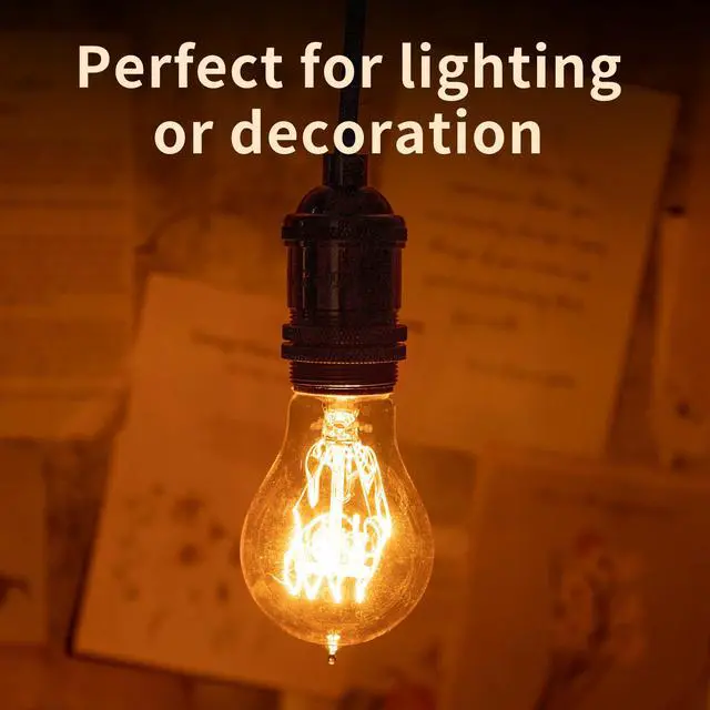 Alt view image 13 of 14 - Warm Incandescent Light Bulbs 60 Watt,A19/A60 Vintage Style Edison Bulbs E26,Soft Yellow Light Bulbs,Amber Bulbs,Retro Light Bulb Old Fashioned,Halogen Dimmable Edison Bulb Squirrel Cage