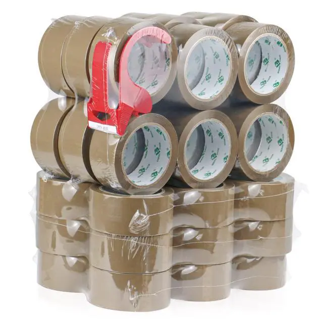 Alt view image 7 of 12 - 36Rolls Brown Packing Tape with Dispenser, Box Packing Tape Rolls for Packaging, Shipping and Moving, 2.4Mil 1.88 Inch x 60 Yard