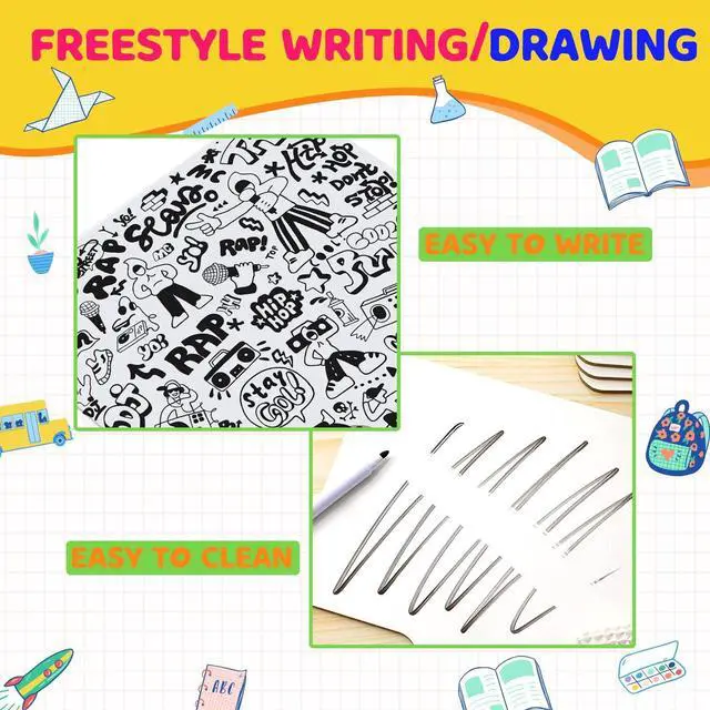 Alt view image 11 of 14 - 50 PCS 8 x 10 Inch Dry Erase Answer Paddle, Handheld Wooden White Board Double Sided Dry Erase Signs Auction Paddles for Students Classroom Office Meeting Voting Answers Bidding Shower Games Party