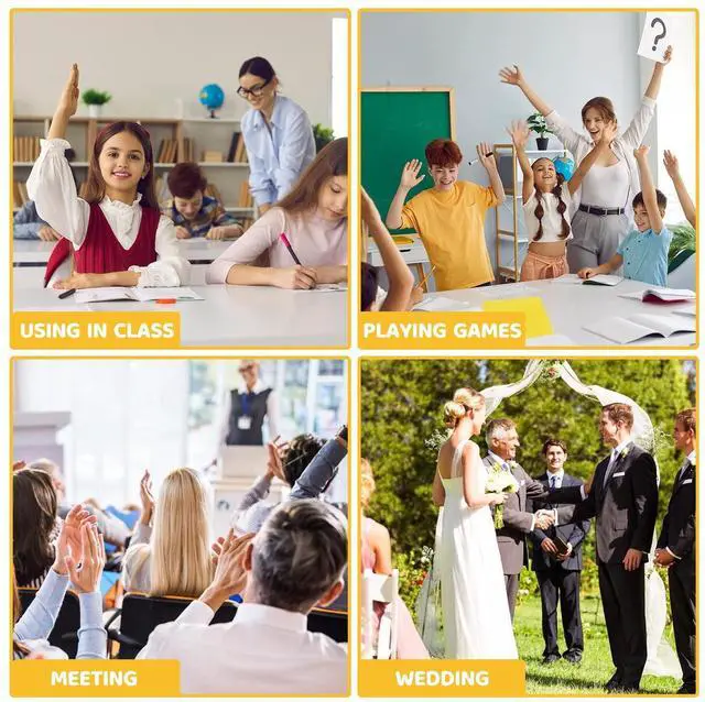Alt view image 13 of 14 - 50 PCS 8 x 10 Inch Dry Erase Answer Paddle, Handheld Wooden White Board Double Sided Dry Erase Signs Auction Paddles for Students Classroom Office Meeting Voting Answers Bidding Shower Games Party