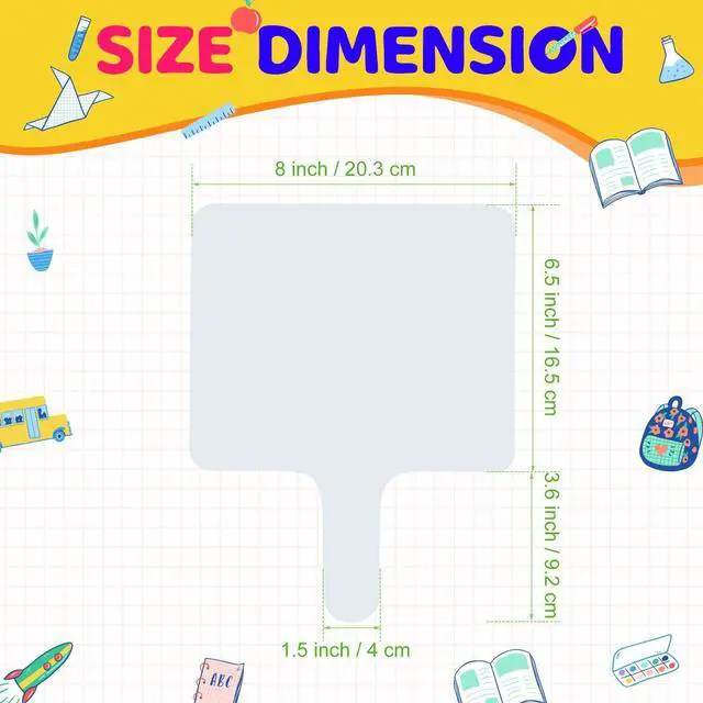 Alt view image 9 of 14 - 50 PCS 8 x 10 Inch Dry Erase Answer Paddle, Handheld Wooden White Board Double Sided Dry Erase Signs Auction Paddles for Students Classroom Office Meeting Voting Answers Bidding Shower Games Party