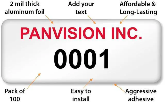 Alt view image 9 of 10 - Custom Asset Labels with Sequential Numbering | 0.5" x 1.25", Aluminum Foil Tags, Pack of 100, Made in USA