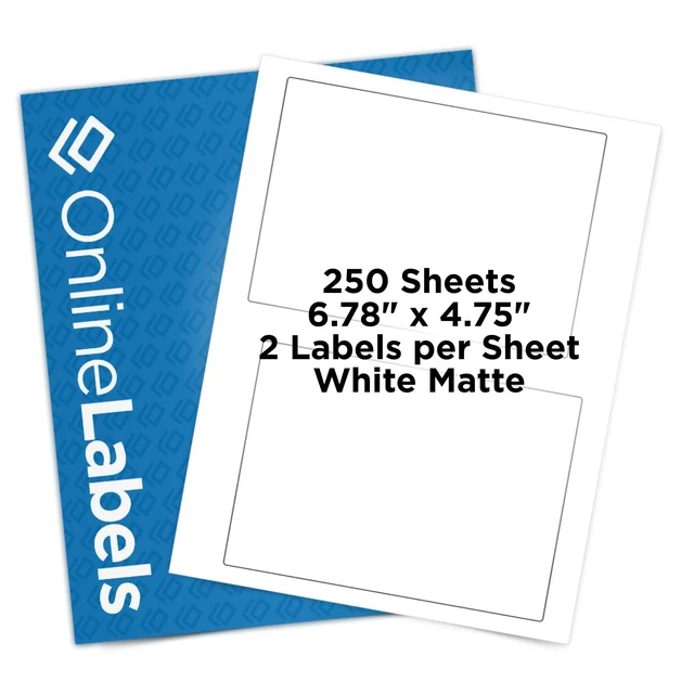 Alt view image 8 of 14 - 6.78 x 4.75 Shipping Labels - Compatible with USPS Click-N-Ship - Pack of 500 Labels, 250 Sheets - Inkjet/Laser Printer