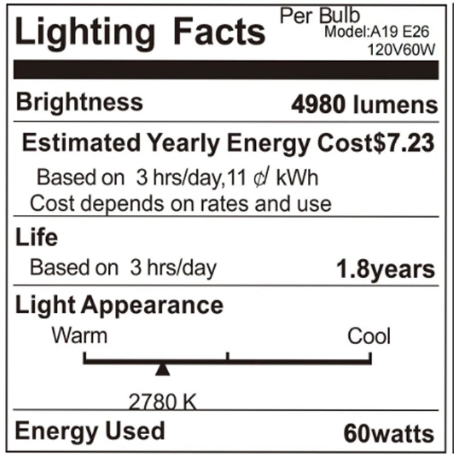 Alt view image 14 of 14 - 60 Watt Incandescent Light Bulbs, A19 60 WATT Incandescent Bulb Shatter Resistant Rough Service Light Bulb Dimmable(8 Pcs)
