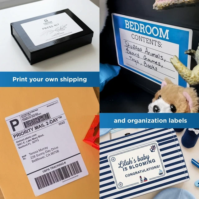 Alt view image 9 of 14 - 6.78 x 4.75 Shipping Labels - Compatible with USPS Click-N-Ship - Pack of 500 Labels, 250 Sheets - Inkjet/Laser Printer