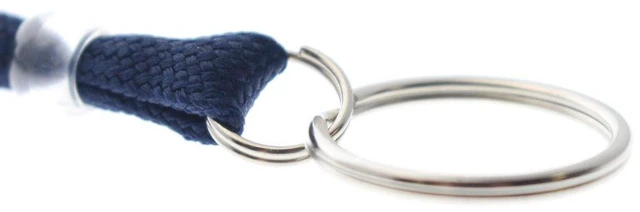 Alt view image 11 of 12 - Bulk 100 Pack - Heavy Duty Breakaway Lanyards for Keys and ID Badges with Key Chain Split Ring - Break-Away Clasp and Keychain Keyring/Badge Holder Attachment (Dark Navy Blue)