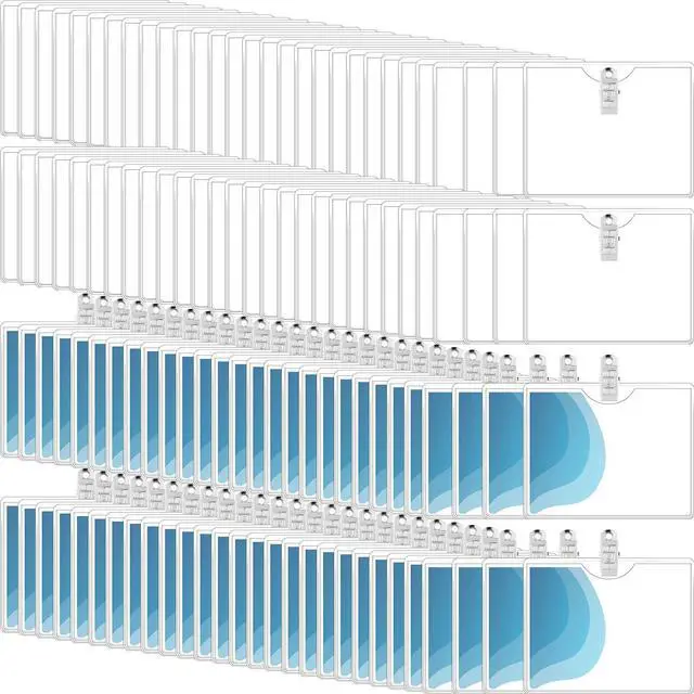 Alt view image 7 of 12 - 300 Pack Name Tags with Clips and Printable Inserts Clip On Name Badges Customizable Clear ID Badge Holder with Clips 3" x 4" Horizontal PVC for Meeting Seminar Show Event and Conference