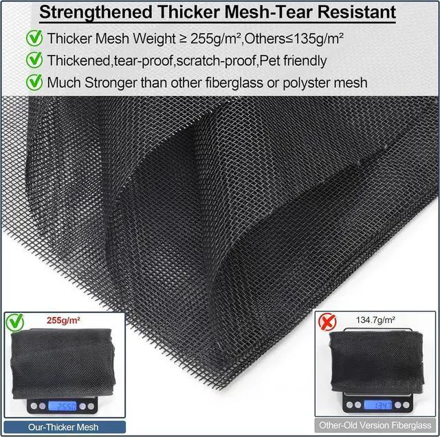 Alt view image 8 of 12 - Reversible Side Opening Wide Magnetic Screen Door for Sliding & French Door | Heavy Duty Thicker 255g/ Reinforced Mesh bug Door Screen Magnetic Closure,Screen 74" x 81",Fits Door to 72"x80"
