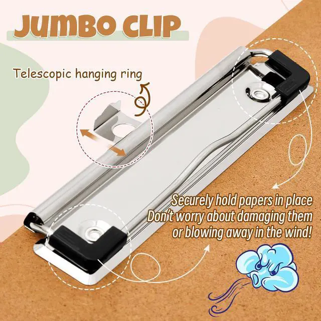 Alt view image 9 of 12 - 8 Pcs 11x17 Clipboard With Three Clips - Extra Large Horizontal Drawing Clipboard for Office, Home, Teachers Supplies