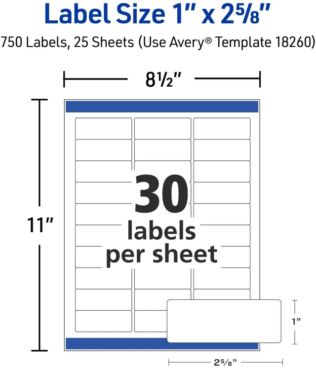 Alt view image 12 of 14 - White Address Labels | Easy Peel | Sure Feed Technology | For Mailing & Shipping | 1" x 2-5/8" | 750 Labels, Pack of 5