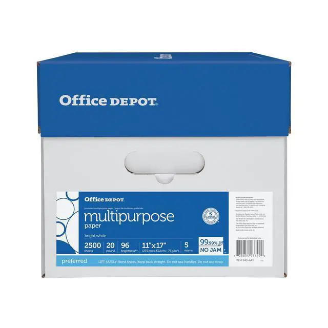Alt view image 9 of 10 - Extra Bright Copy Paper, 11in. x 17in., 20 Lb., 90 Brightness, Case Of 5 Reams