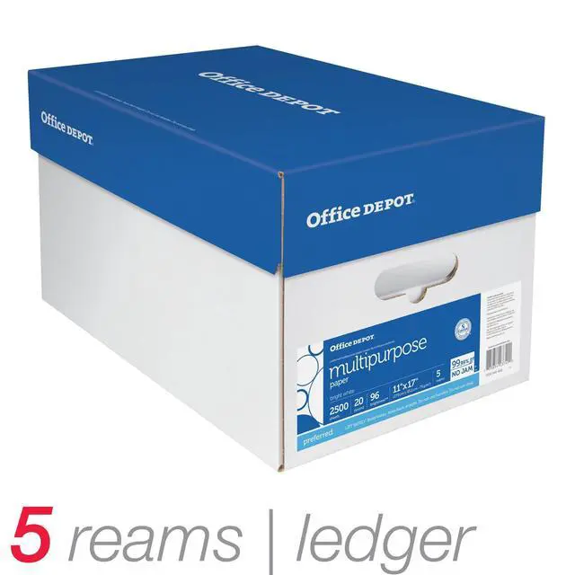 Alt view image 10 of 10 - Extra Bright Copy Paper, 11in. x 17in., 20 Lb., 90 Brightness, Case Of 5 Reams
