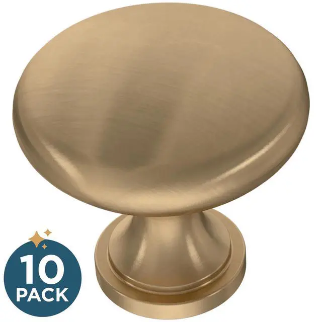 Alt view image 9 of 14 - (10-Pack) Champagne Bronze Cabinet Knobs for Dressers, Drawers, Kitchen Cabinet Door, Vanity, Furniture, Closet Knobs, 1-3/16 Inch Round | Mushroom
