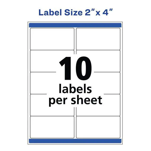Alt view image 12 of 14 - Waterproof Labels with Ultrahold Adhesive, 2" x 4", Case of 500 Labels for Laser Printers (15513)