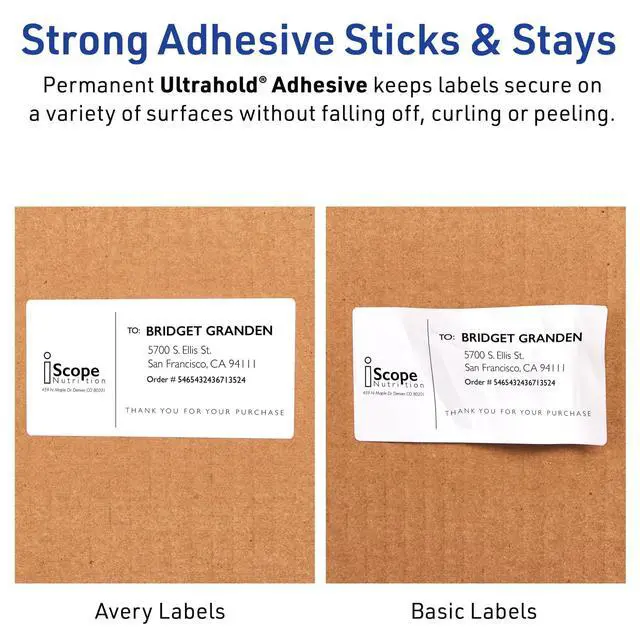 Alt view image 11 of 14 - Waterproof Labels with Ultrahold Adhesive, 2" x 4", Case of 500 Labels for Laser Printers (15513)