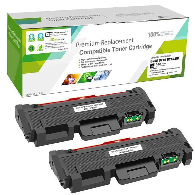 Alt view image 8 of 14 - B205 B210 B215 Compatible Toner Cartridges 2 Blacks High Capacity 3000 Pages for Xerox B215DNI B205DNI B210DNI Printer 106R04347