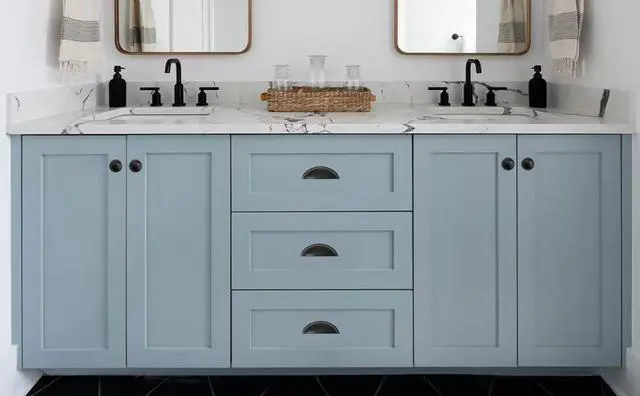 Alt view image 11 of 12 - 10 Pack 2-1/2" Drawer Pulls Matte Black Cabinet Cup Pulls Kitchen Hardware Cabinet Handles Drawer Handles Knobs 2.5 inch Hole Center