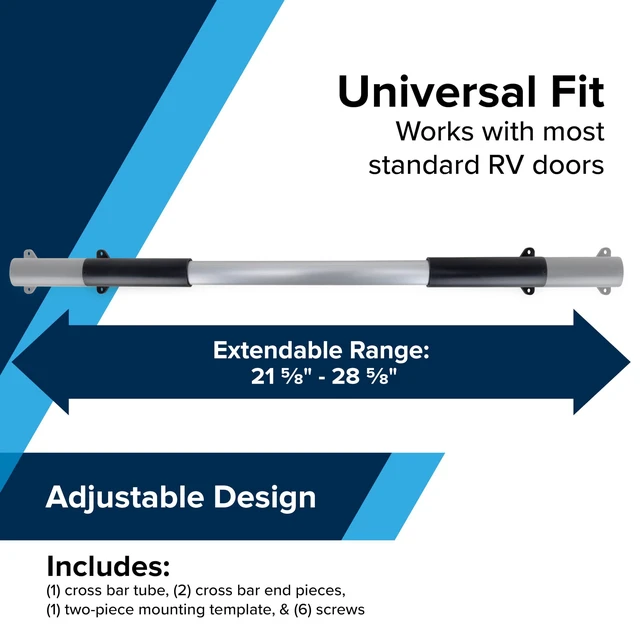Alt view image 11 of 12 - Camper/RV Screen Door Cross Bar - Protects the Screen Door & Allows for Easier Exit from Travel Trailer - Adjusts from 21-5/8-Inches to 28-5/8-Inches (42183)
