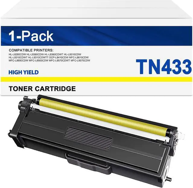 Alt view image 2 of 2 - TN433Y 1-Pack TN433 Yellow Toner Cartridge Replacement for Brother TN 433Y Toner MFC-L8900CDW L9570CDWT HL-L8260CDW L9310CDWT L8360CDW Printer Toner