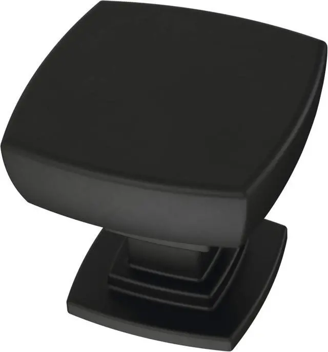 Alt view image 8 of 14 - (10-Pack) Square Matte Black Cabinet Knobs for Dressers, Drawers, Kitchen Cabinet Door, Vanity, Furniture, Closet Knobs, 1-1/8 Inch | Parow