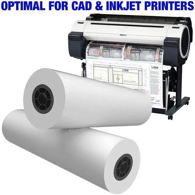 Alt view image 9 of 12 - Wide Format Paper Rolls CAD Bond (20lb | 4 Rolls, 22 In x 150 Ft | 2" Core)