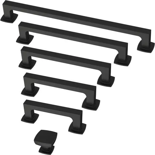 Alt view image 11 of 14 - (10-Pack) Square Matte Black Cabinet Knobs for Dressers, Drawers, Kitchen Cabinet Door, Vanity, Furniture, Closet Knobs, 1-1/8 Inch | Parow