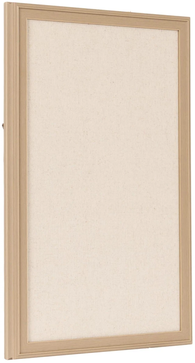 Alt view image 8 of 14 - Oakhurst Rectangle Framed Linen Fabric Pinboard, 15 x 24, Light Tan, Traditional Bulletin Board with Stepped Profile for Motivational Vision Board or Wall Organization