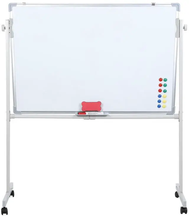 Alt view image 8 of 14 - Mobile Whiteboard with Stand 36"x24" Portable Magnetic Dry Erase Board on Wheels Included 12 Magnets, 5 Markers & 1 Eraser