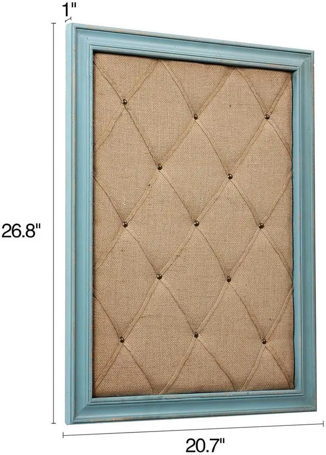 Alt view image 8 of 12 - Fabric Bulletin Board Memo Board 21"×27", Large Cork Boards for Walls with Rustic Blue Frame, Vision Boards Photo Display Board, Pinboard Wall Organizer, Decorative Note Message Board