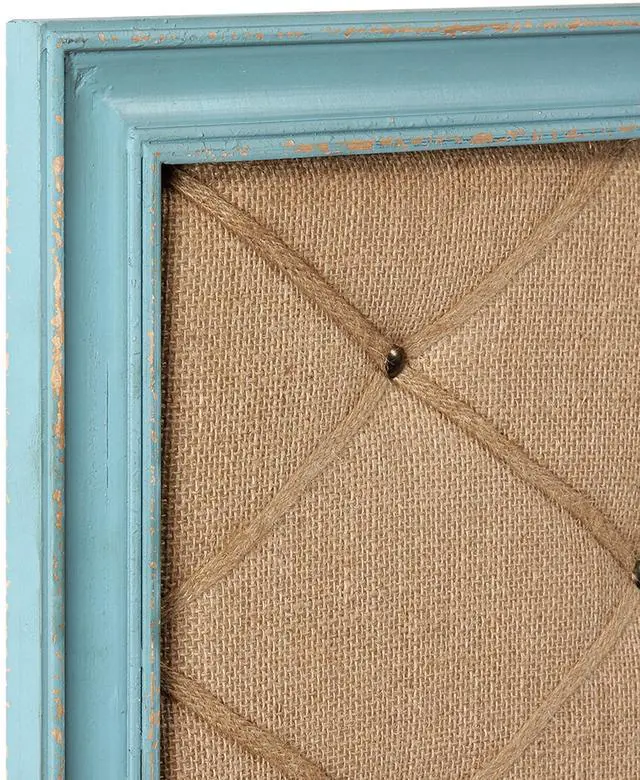 Alt view image 9 of 12 - Fabric Bulletin Board Memo Board 21"×27", Large Cork Boards for Walls with Rustic Blue Frame, Vision Boards Photo Display Board, Pinboard Wall Organizer, Decorative Note Message Board
