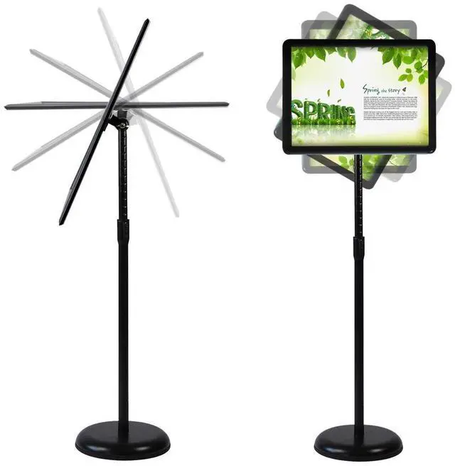 Alt view image 10 of 12 - Sign Holder Pedestal Sign Stand 8.5x11 inches with Base for Floor Vertical & Horizontal View Displayed,Snap-Open Frame with Safety Corner Outdoor,2 Pack