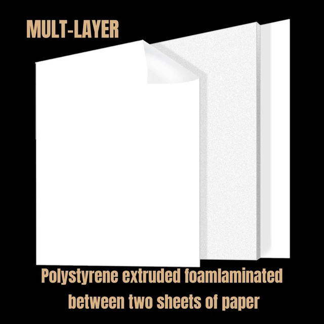 Alt view image 9 of 12 - Foam Board 24×36×3/16" Thick, 12 Pack White Poster Board, 5mm Foam Core Board, Acid Free Double Sided Foam Board Sheets Perfect for Art Porject, Painting, Craft, Presentation