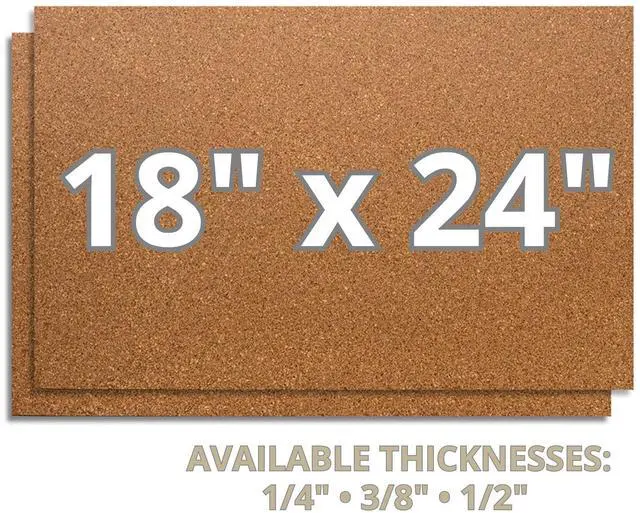 Alt view image 4 of 4 - 18" x 24" x 1/4" Thick Cork Sheets (4-Pack) with Adhesive Strips, 100% Natural and Sustainable Cork Bulletin Boards. Perfect for Home, School, and Office
