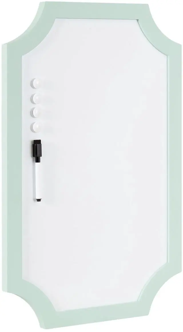 Alt view image 8 of 14 - Holbrook Scalloped Magnetic Dry Erase Board with Marker and Four Magnets; 15 x 24; Green; Decorative Wall Organization White Board for Use as Bedroom or Dorm Room Decor