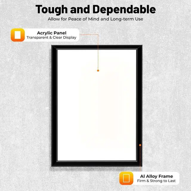 Alt view image 14 of 14 - LED Poster Frame, 24" x 36" LED Backlit Poster Photo Frame Movie Poster Aluminum Alloy Advertisement Signage Light Sign, Wall Mounting, Frame for Movie Poster Advertising Display (Black, 24" x 36")