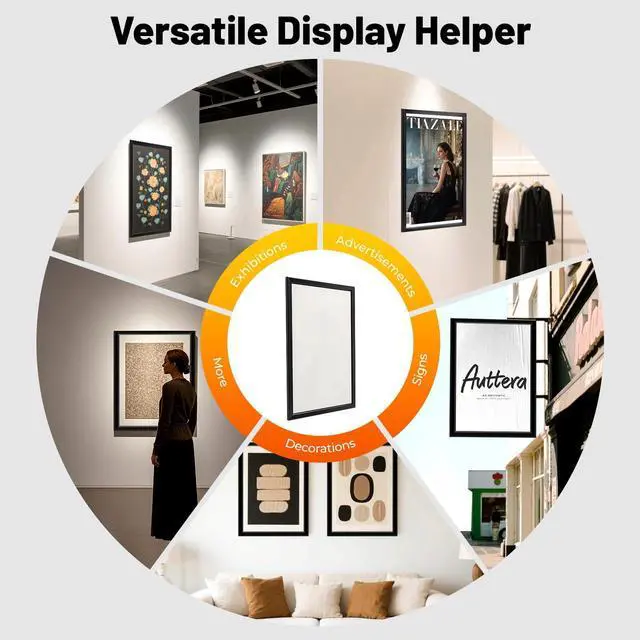 Alt view image 11 of 14 - LED Poster Frame, 24" x 36" LED Backlit Poster Photo Frame Movie Poster Aluminum Alloy Advertisement Signage Light Sign, Wall Mounting, Frame for Movie Poster Advertising Display (Black, 24" x 36")