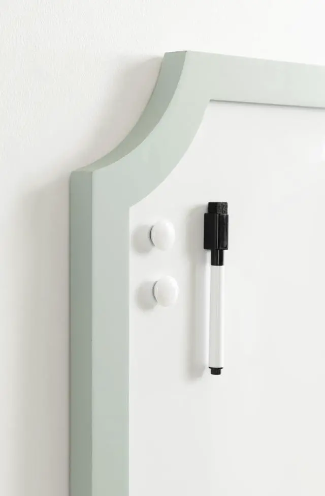 Alt view image 13 of 14 - Holbrook Scalloped Magnetic Dry Erase Board with Marker and Four Magnets; 15 x 24; Green; Decorative Wall Organization White Board for Use as Bedroom or Dorm Room Decor
