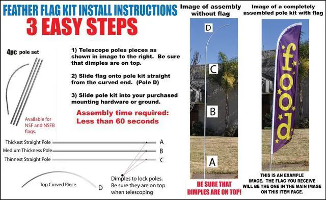 Alt view image 5 of 6 - Notary Public Advertising Feather Banner Swooper Flag Sign with Flag Pole Kit and Ground Stake