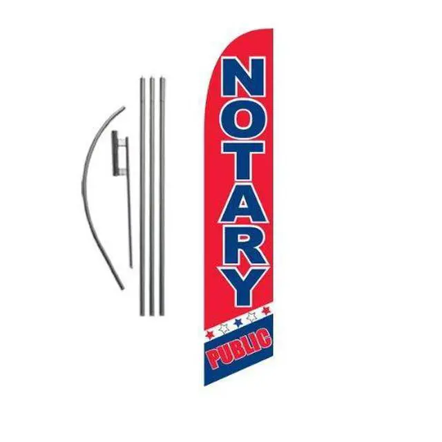 Alt view image 4 of 6 - Notary Public Advertising Feather Banner Swooper Flag Sign with Flag Pole Kit and Ground Stake