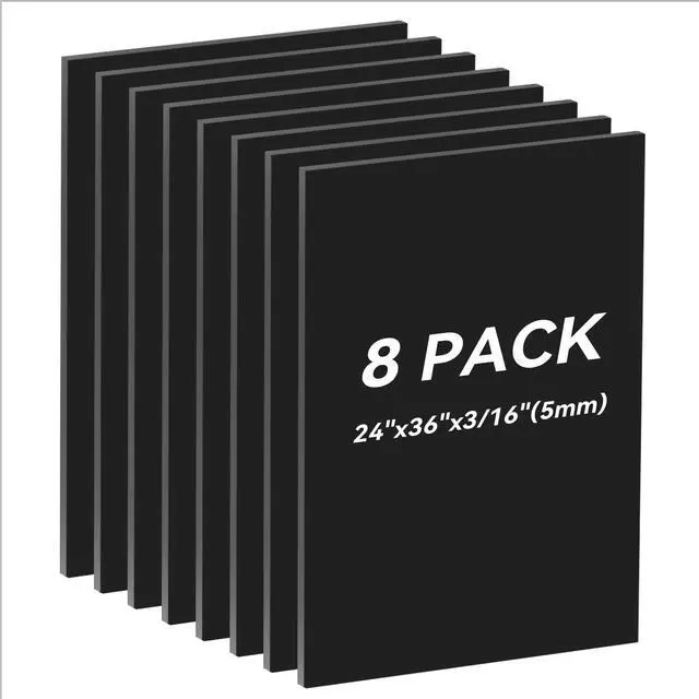 Alt view image 8 of 14 - 8PACK Black Foam Board for DIY Projects 24x36×3/16 inches,5MM Poster Board High Quality Blank Board Perfect for Arts Crafts School Projects Presentation Displays