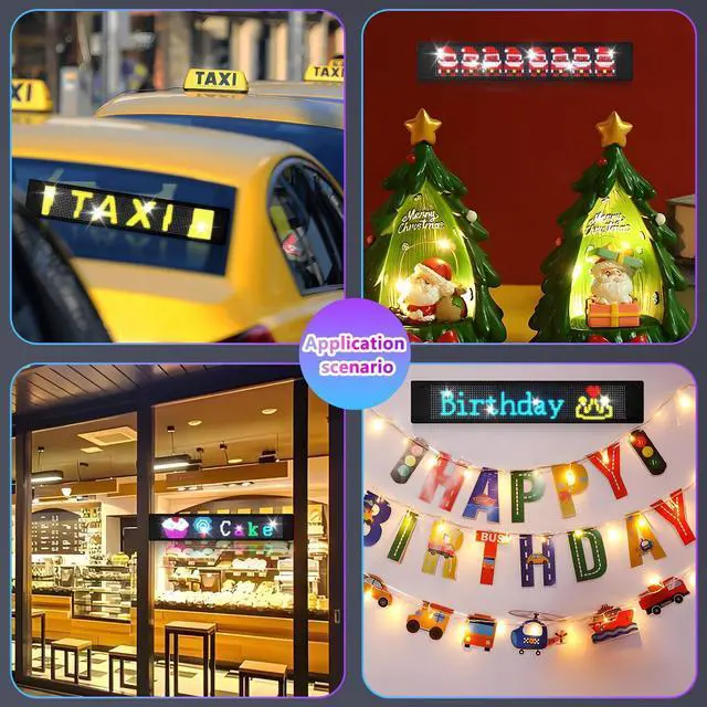 Alt view image 13 of 14 - LED Sign, 23"x5" Programmable LED Sign with Bluetooth APP Control - Huge Bright Scrolling Text/Animations for Car, Store, Christmas Advertising (Pre-Made & Custom Modes)