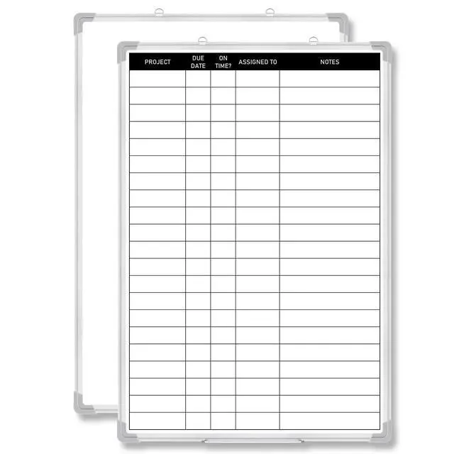 Alt view image 7 of 12 - Aluminum Frame Dry Erase Board with Lines, Double Sided Wall-Mounted Whiteboard for Scheduling, to Do Lists & Weekly Planning, Reusable Calendar for Home & Work(Project Planning Board,18"x24")
