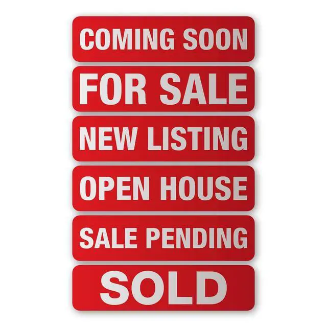 Alt view image 5 of 8 - Red Real Estate Sign Riders | Set of 6 Aluminum Metal Signs With Different Messages for Real Estate | 6x24 inch