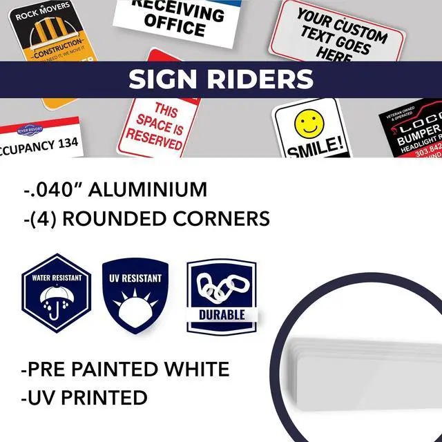 Alt view image 6 of 8 - Red Real Estate Sign Riders | Set of 6 Aluminum Metal Signs With Different Messages for Real Estate | 6x24 inch