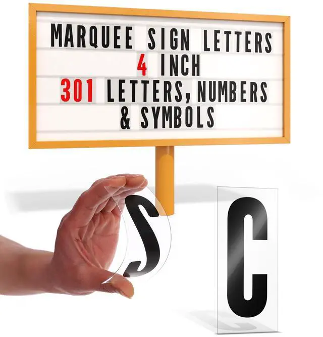 Alt view image 8 of 14 - Marquee Letters, Sign Letters, Marquee Sign, Markee, Plastic, Acrylic, Changeable, for Outdoor Board, Letterboard, Church, Restaurant, 4 Inch Character on 5 Panel, 301 PC with Numbers