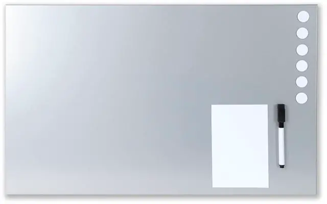 Alt view image 7 of 12 - MMF Industries Magnetic Bulletin Board - 24 x 14 Inches - Silver - Includes 6 Magnets, 4 x 6 Dry Erase Board & Dry Erase Marker - Scratch Resistant Finish - Horizontal & Vertical Display